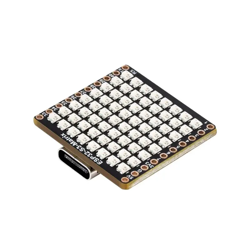 Waveshare ESP32-S3 Dev Board, Onboard 8 RGB LED Matrix & QMI8658 Attitude Sensor, Wi-Fi / Bluetooth LE