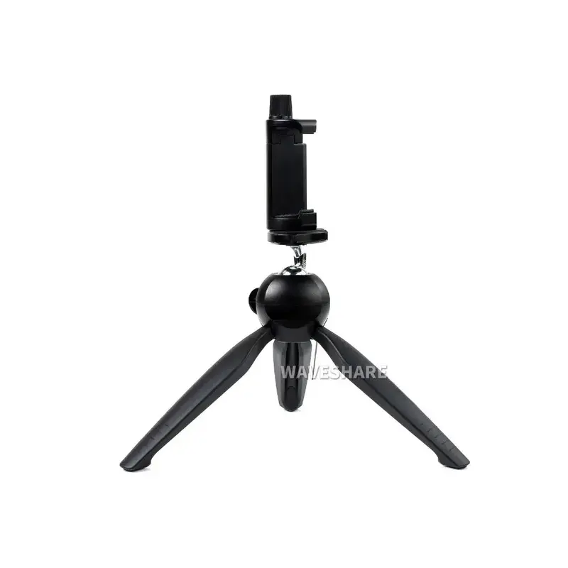 Waveshare Portable Mini Tripod, 360 Rotation, Ideal for Raspberry Pi HQ Camera, CM-STEREO-VISION-BOARD, Smartphone (55-88mm width)
