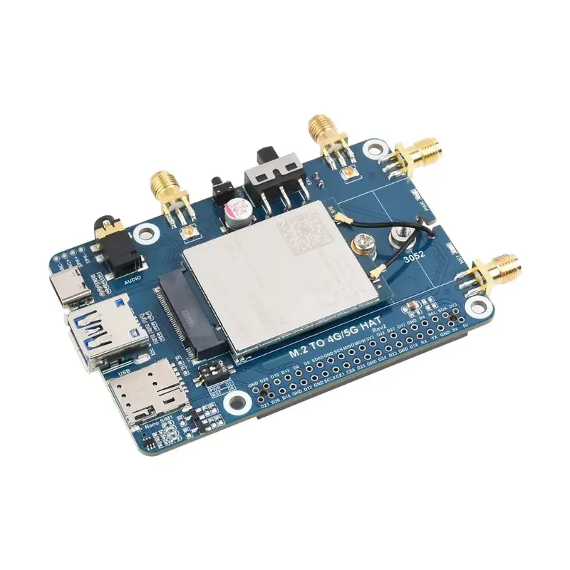 Waveshare Raspberry Pi LTE Cat 6 Communication HAT, LTE-A Global Multi-Band, GNSS Positioning, W/ EM060K-GL Module