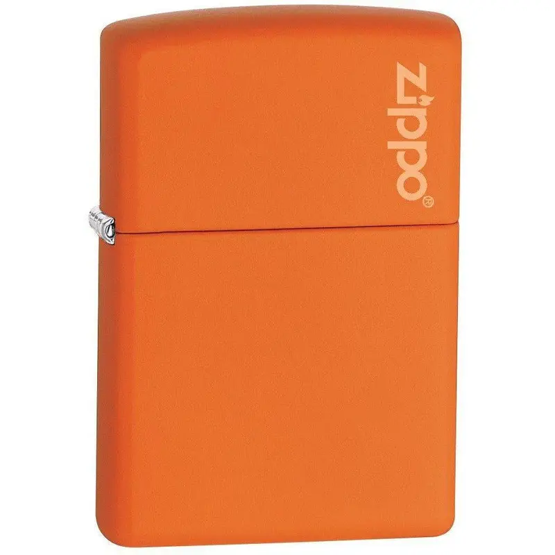 Zippo Reg Orange Matte Logo