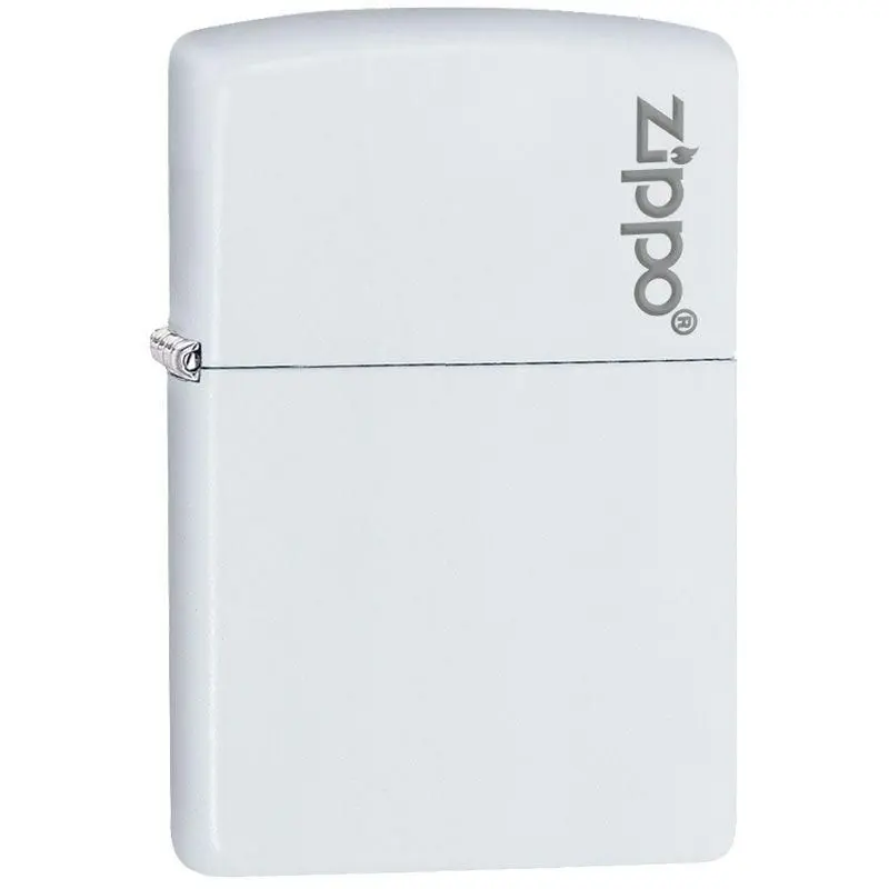 Zippo Reg White Matte Logo