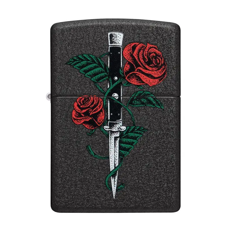 Zippo Rose Dagger Tattoo Design