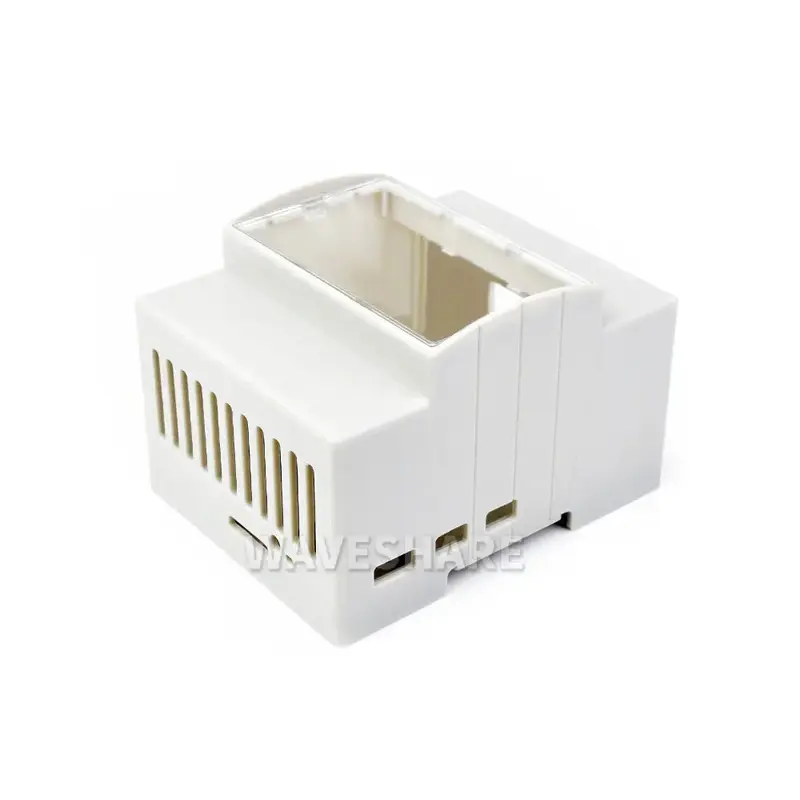 Waveshare DIN Rail ABS Case for Raspberry Pi 5, Large Inner Space, Injection Moduling