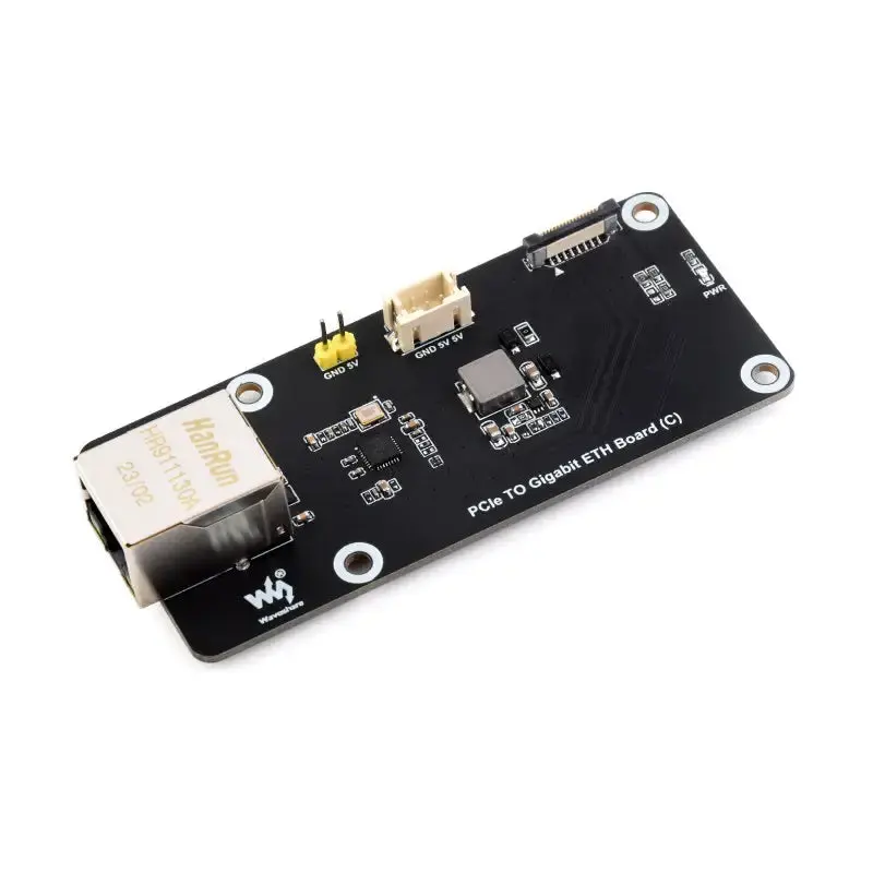 Waveshare PCIe to Gigabit ETH Board (C) for Raspberry Pi 5, Supports Raspberry Pi OS, Driver-Free, Plug & Play Adapter