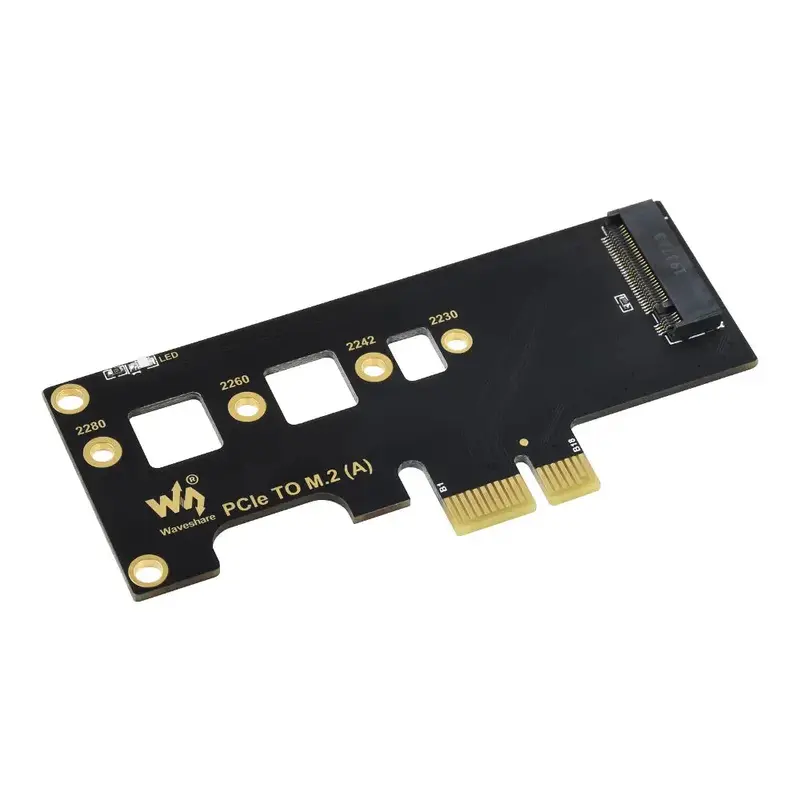 Waveshare PCIe to M.2 Adapter for NVMe Protocol M.2 SSD, Supports Raspberry Pi Compute Module 4