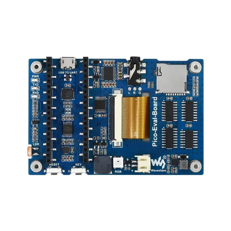 Waveshare Pico-Eval-Board Overall Evaluation Board for Raspberry Pi Pico, Misc Onboard Components