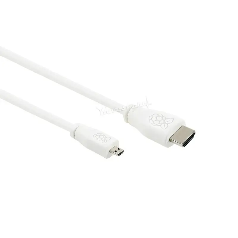 Waveshare Raspberry Pi 4 Micro HDMI to Standard HDMI Cable, 1m, White
