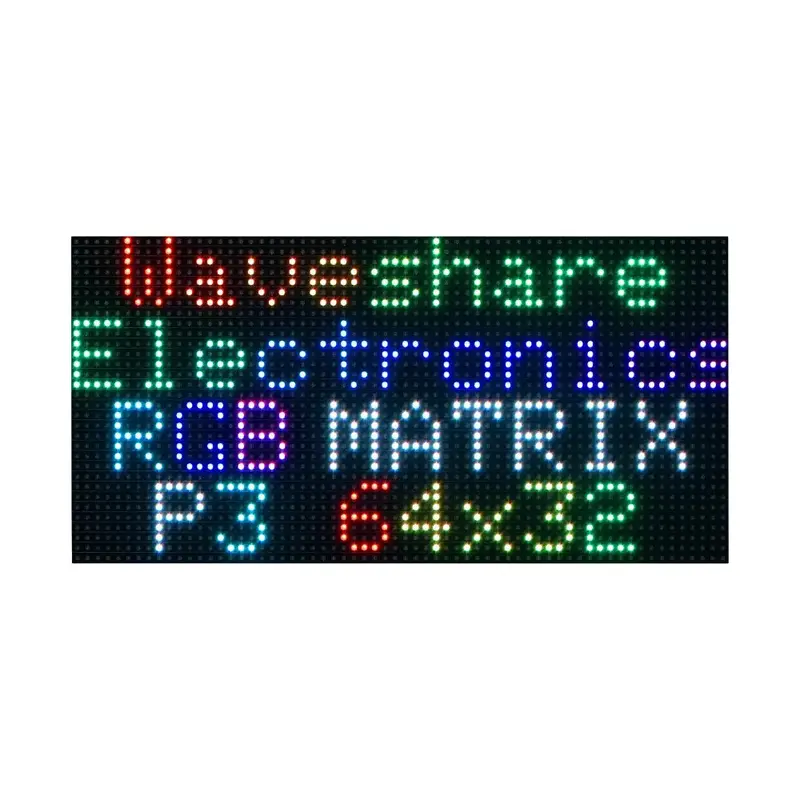 Waveshare RGB Full-Color LED Matrix Panel, 3mm Pitch, 6432 Pixels, Adjustable Brightness