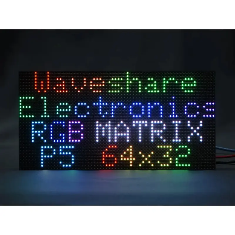 Waveshare RGB Full-Color LED Matrix Panel, 5mm Pitch, 6432 Pixels, Adjustable Brightness