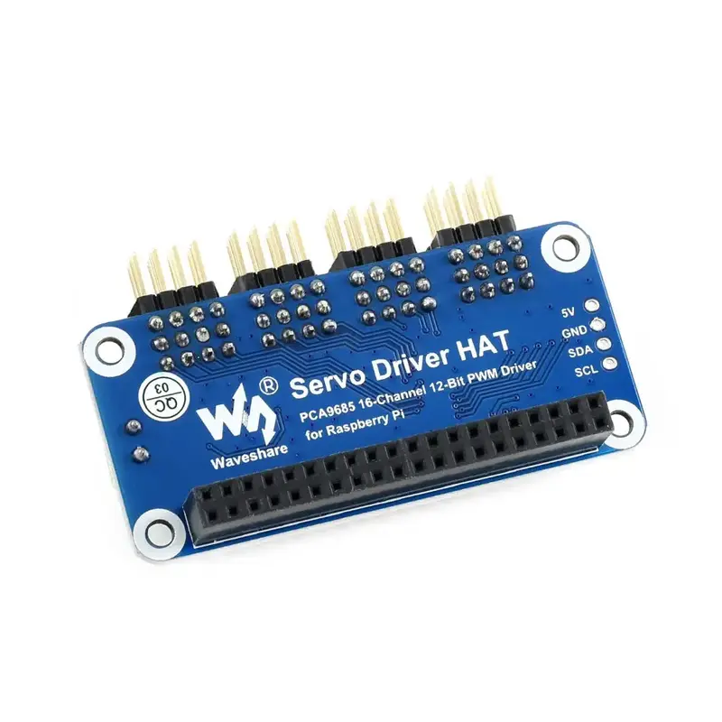 Waveshare Servo Driver HAT (B) for Raspberry Pi, 16-Channel, 12-Bit, I2C