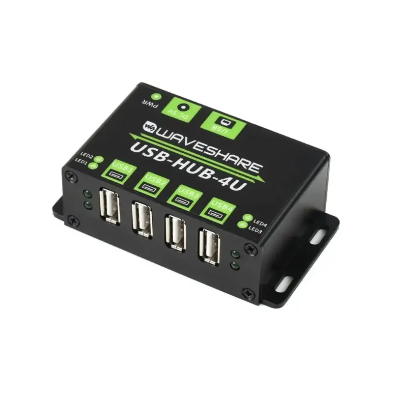 Waveshare Industrial Grade USB HUB, Extending 4x USB 2.0 Ports (No Power Supply)