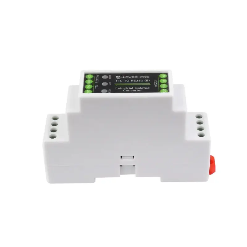 Waveshare Rail-Mount TTL to RS232 Galvanic Isolated Converter, Full-Duplex Communication, TTL Serial Converter