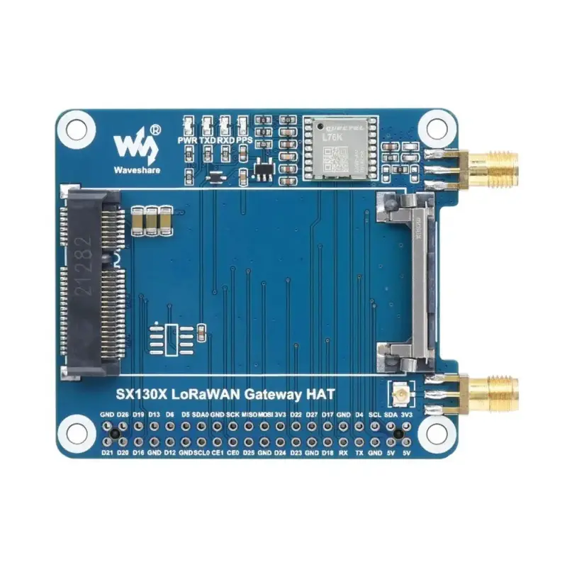 Waveshare SX1303 868m/915m LoRaWAN Gateway HAT for Raspberry Pi, Standard Mini-PCIe Socket (W/ HAT)
