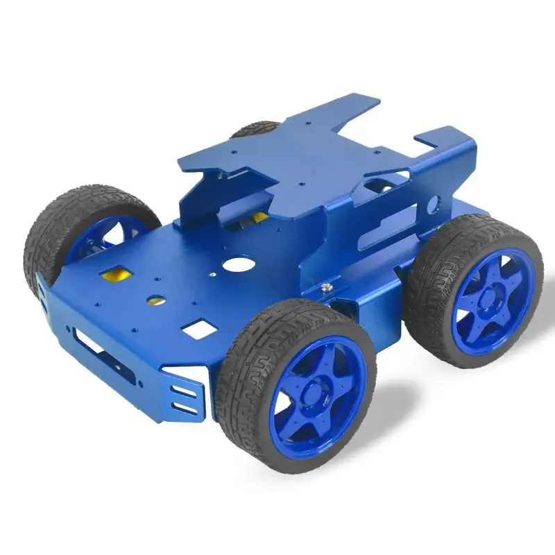 Smart Robot Car Chassis, DIY Car Chassis Kit with 4WD and 4 TT Motor, DIY Toy for STEM Education (Blue), Gifts for Boys, Education Project