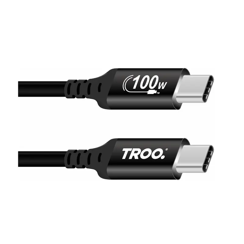 TROO Certified Ultra Fast Charge 100W Type-C Silicone Black - 2 Meter