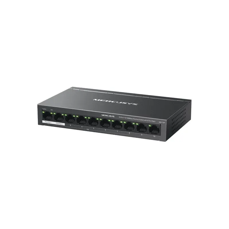 Mercusys MS110P 10-port 10/100Mbps Desktop Switch with 8-port PoE+