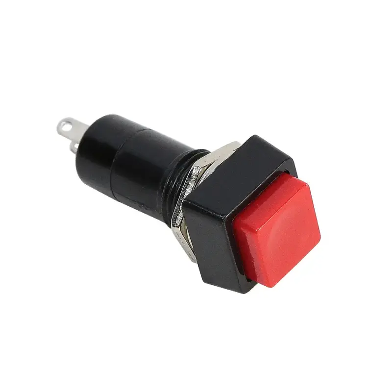 ServoCity Momentary SPST Square Push Button Switch (Red)