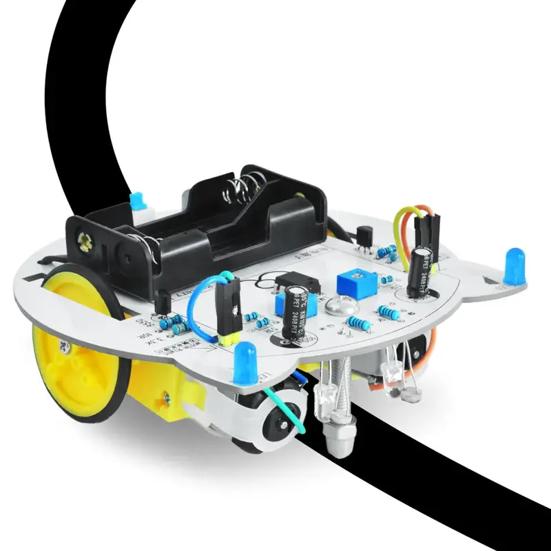 XR Mini Cat Line Tracking Robot Car for STEM Education DIY Soldering Practice Kit Learn to Weld Smart Robot Car Kit Line Following Robot Car Kit Science Toys