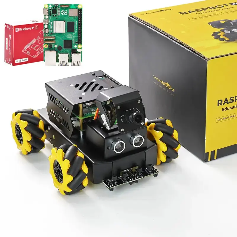 Yahboom AI Vision Robot Raspberry Pi 5 Car Support Python Progamming Open Source-Standard Version(RPi 4GB Board)