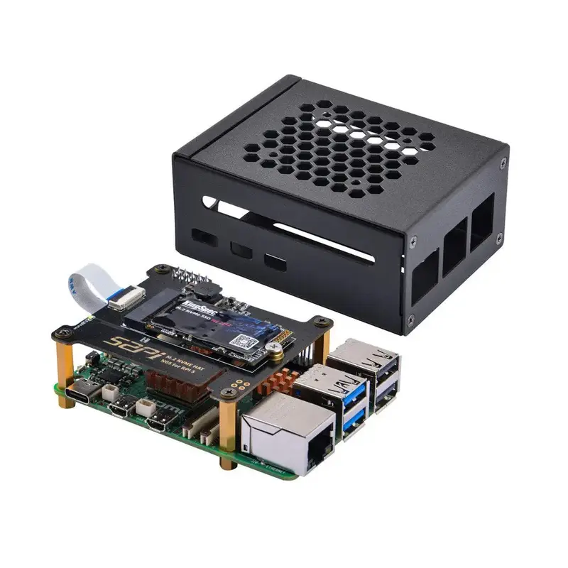 52Pi N05 M.2 2242 PCIe To NVMe w/ Metal Case, Power Supply & Cooler for RPi 5