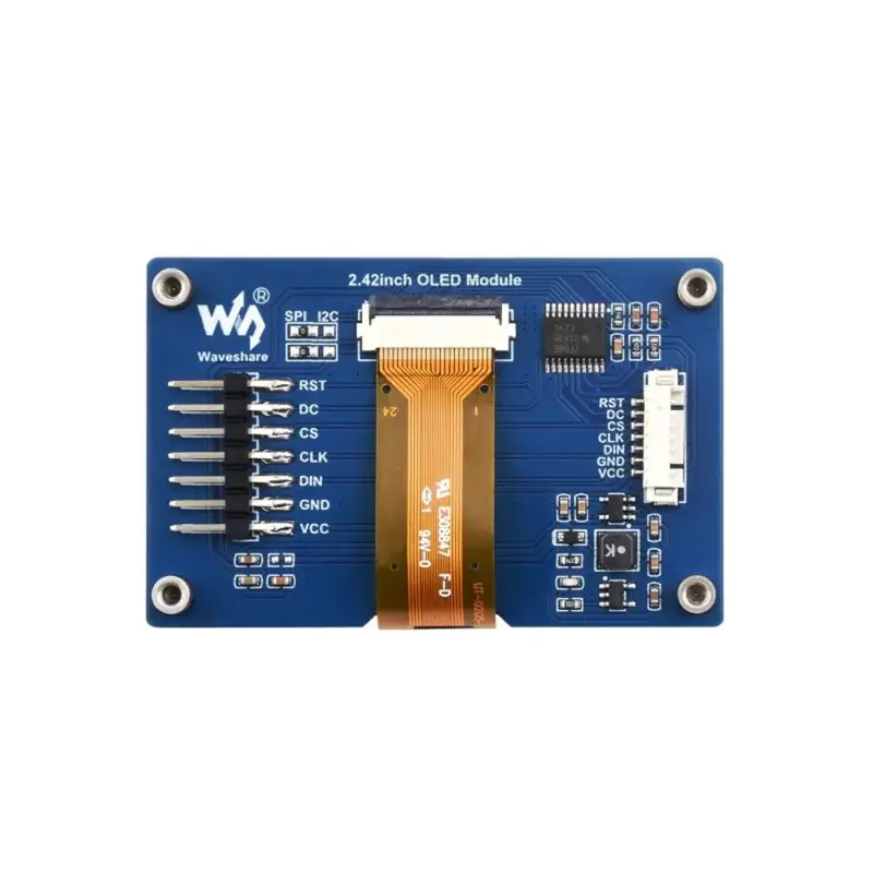 Waveshare 2.42" OLED Display Module, 12864 Resolution, SPI / I2C Communication (Yellow)