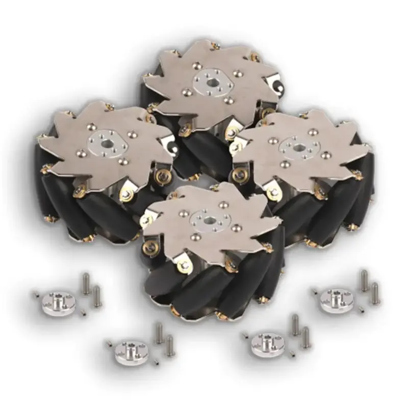 100mm Mecanum Wheel w/ 4mm Shaft Connector Set
