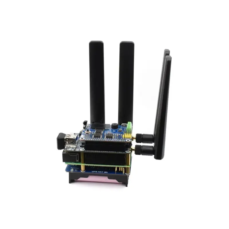 Waveshare RM500U-CNV 5G HAT for Raspberry Pi, Quad Antenna LTE-A, Multi Band, 5G/4G/3G (Case, US)