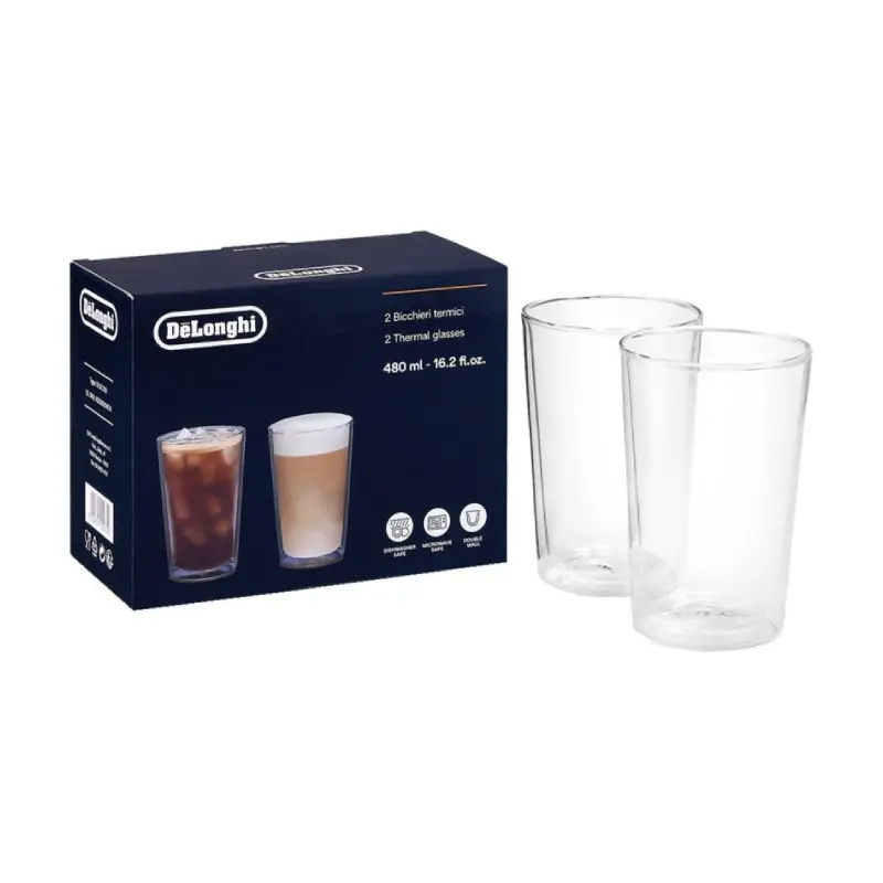 Delonghi DLSC319 480ml Thermal Glasses 2PK