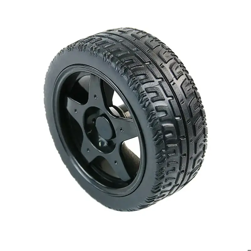Yahboom 65mm Rubber Wheel Tire Compatible with TT Motor for Smart Car--Black