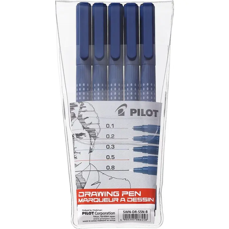 Pilot Drawing Pen (Wallet of 5)