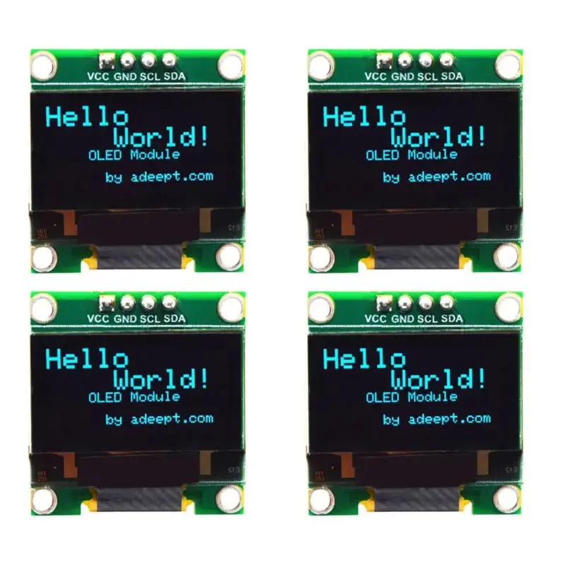Adeept 0.96in OLED Module 128x64 SSD1306 I2C Serial Self-Luminous Display (4x)