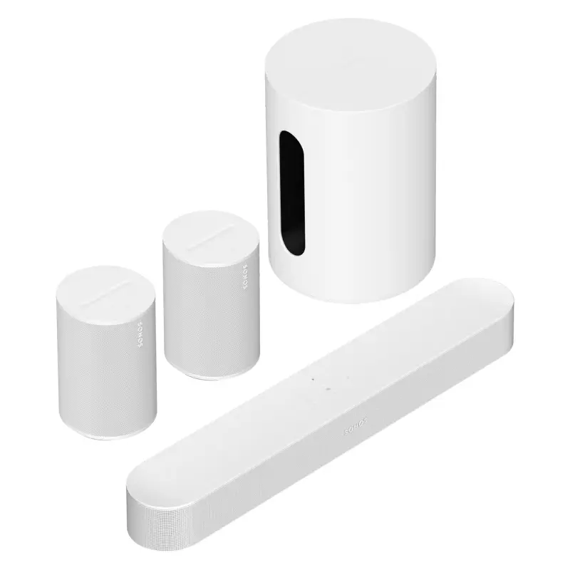 Sonos Immersive Set with Beam + Sub Mini + 2x Era 100 - White