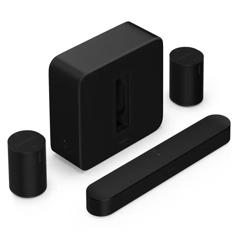 Sonos Premium Immersive Set with Beam- Beam + Sub 4 + 2x Era 100 - Black