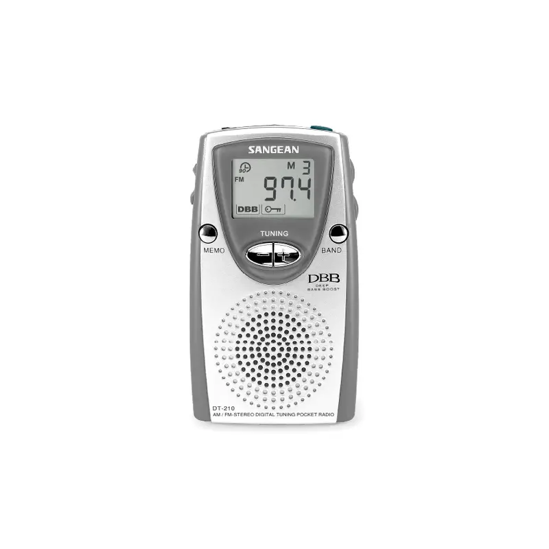 Sangean DT-210 AM / FM-Stereo Pocket Radio - Silver