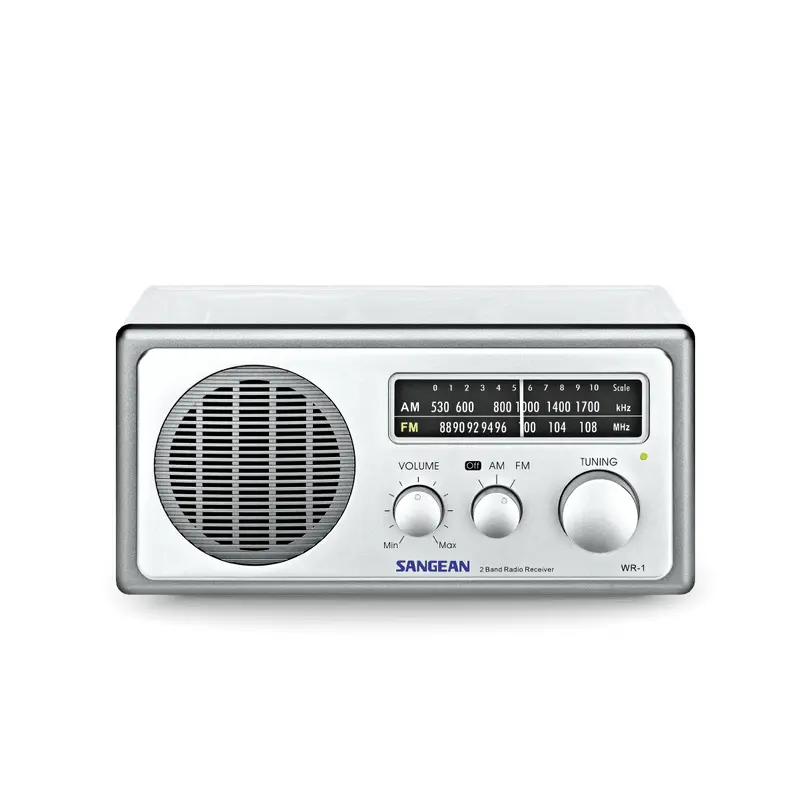 Sangean WR-1 AM / FM Clear Cabinet Radio - Silver