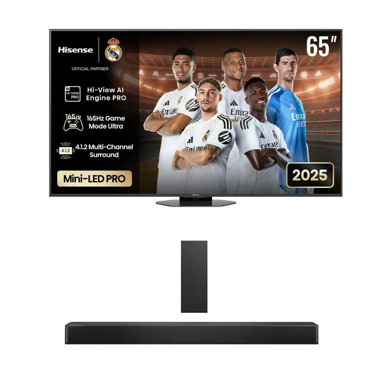 Hisense 65U8Q Mini LED Gaming TV - 65" + Hisense HS2100 2.1CH Soundbar