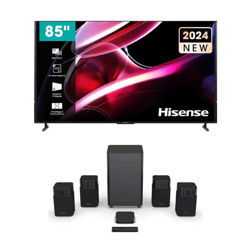 Hisense 85UX Mini-LED X ULED 4K VIDAA Smart TV + Hisense HT Saturn Home Theatre System