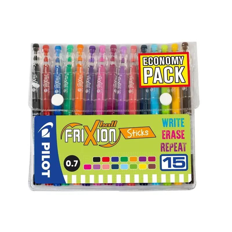 Pilot Frixion Ball Pen Sticks  Wallet of 15 Assorted Colours