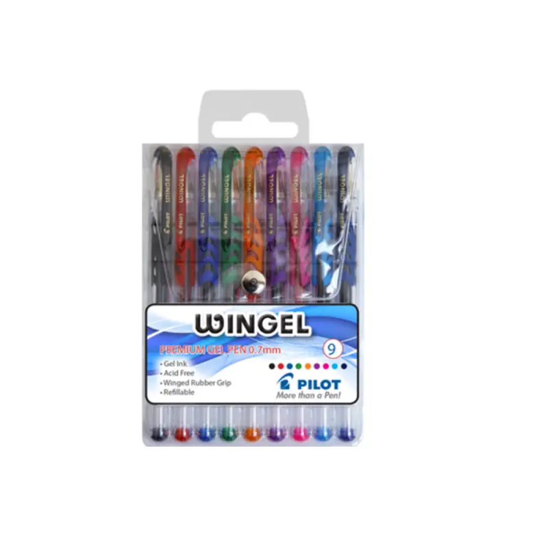 Pilot Wingel 0.7mm Gel Pens - Wallet of 9 Colours