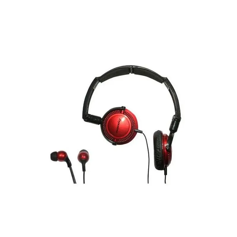 Soniq KABOOM! Headphone/Earphone Combo Pack - Red
