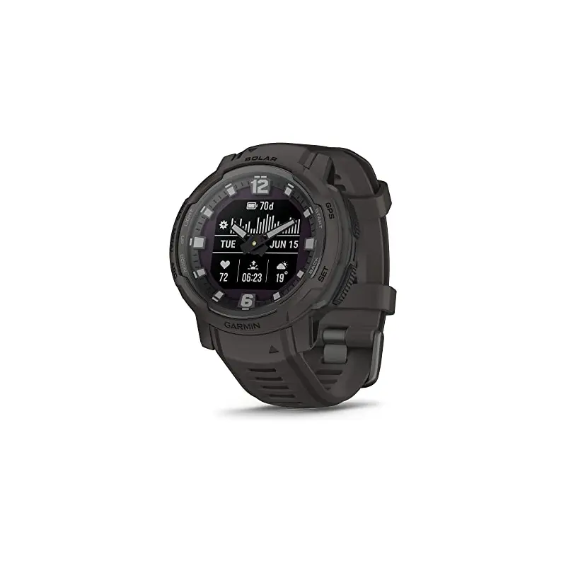 Garmin Instinct Crossover Solar, Rugged Hybrid Smartwatch with Solar, Analog Hands and Digital Display, Graphite