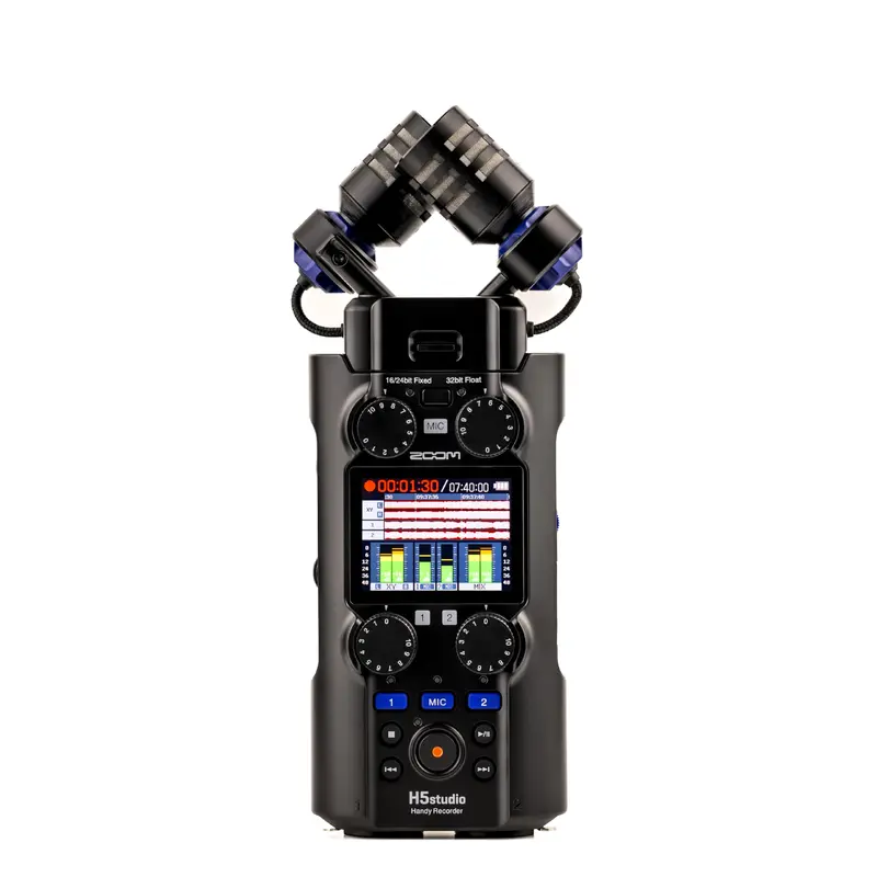 Zoom H5studio Handy Recorder with 32-Bit Float, Gain Knobs, 6-Track Recording, Large 19.4mm Microphone, F-Series Preamps, USB Audio Interface, Advanced Limiters, for Filmmakers, Musicians & Creators