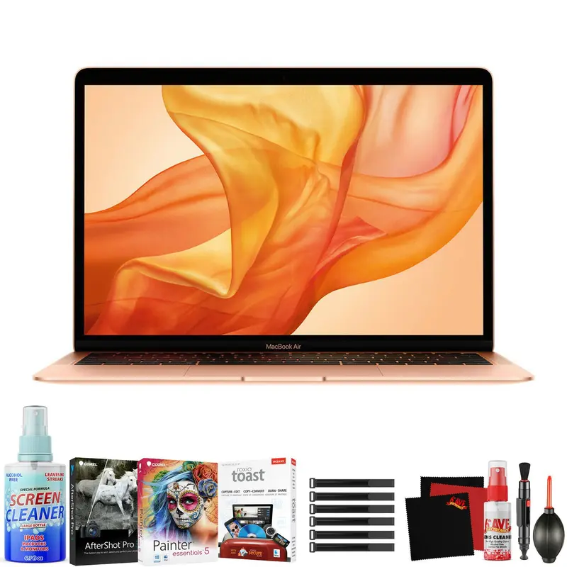 Apple 13.3" MacBook Air with Retina Display (Late 2018, 256GB, Gold) - Bundle