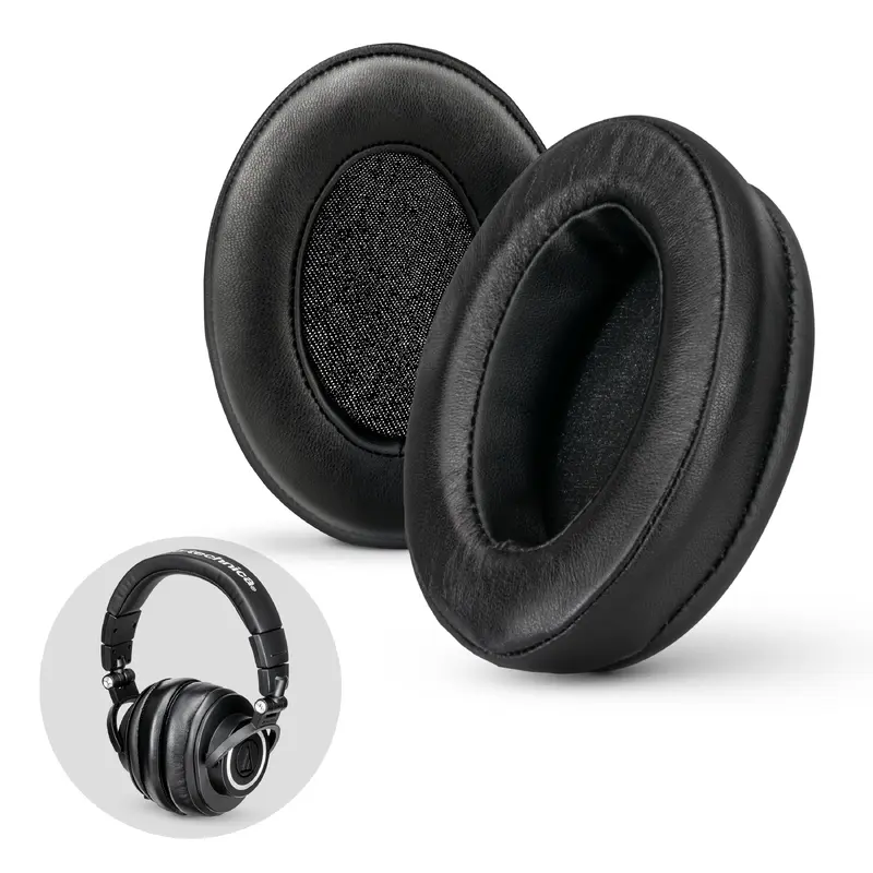 Headphone Memory Foam Earpads - Oval  - Sheepskin Leather
