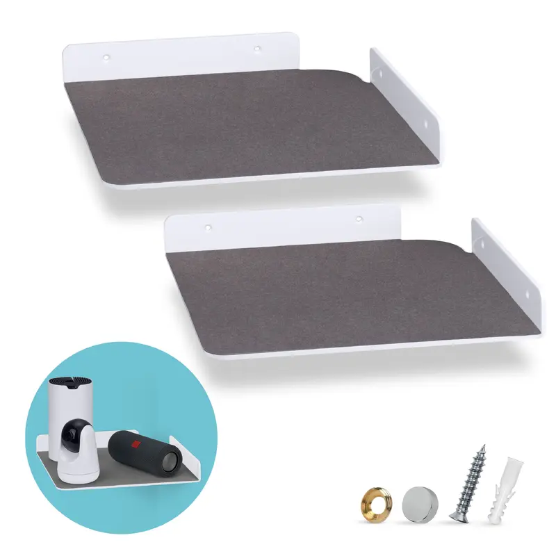 2-Pack 10 Corner Floating Shelf for Speakers, Books, Decor, Plants, Cameras, Photos, Kitchen, Bathroom, Routers & More Universal Small Holder Acrylic Wall Shelves