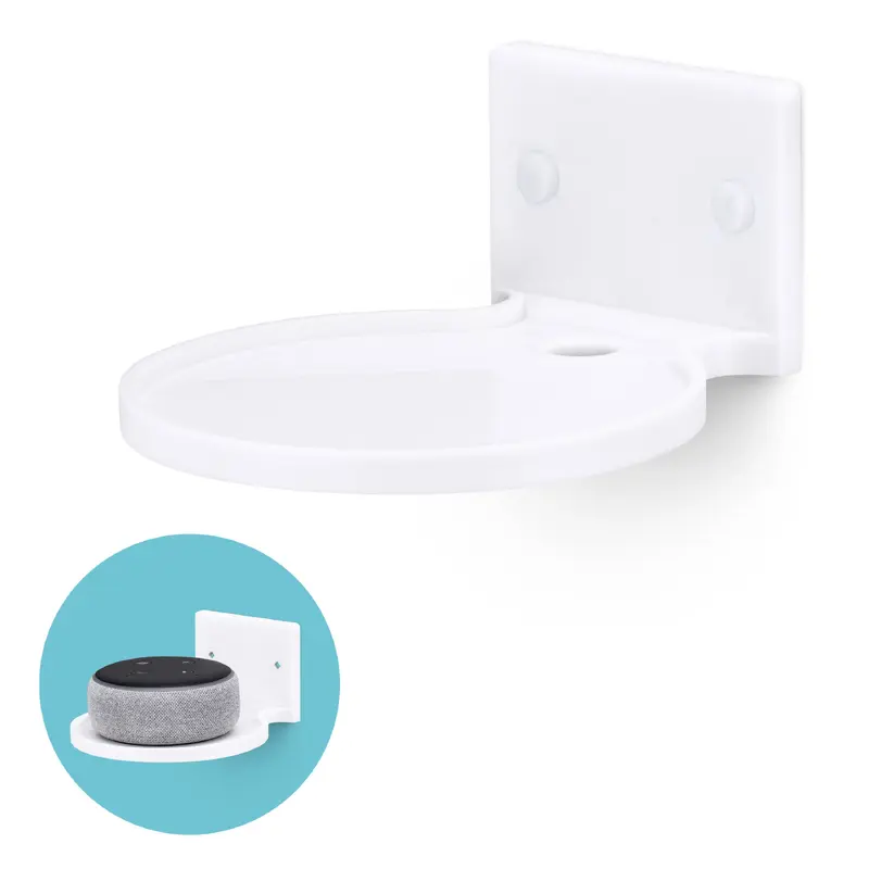 5 Round Floating Shelf, Screw & Adhesive, for Security Cameras, Baby Monitors, Speakers, Plants & More