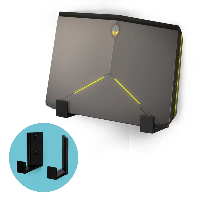 2.5" Corner Cable Box & Router Wall Mount Holder, Adhesive & Screw-In, for Network Switch, Modem, Mesh Wifi, Apple TV, Cameras, Speakers & More, Devices Up to 2.5" / 63mm Thick