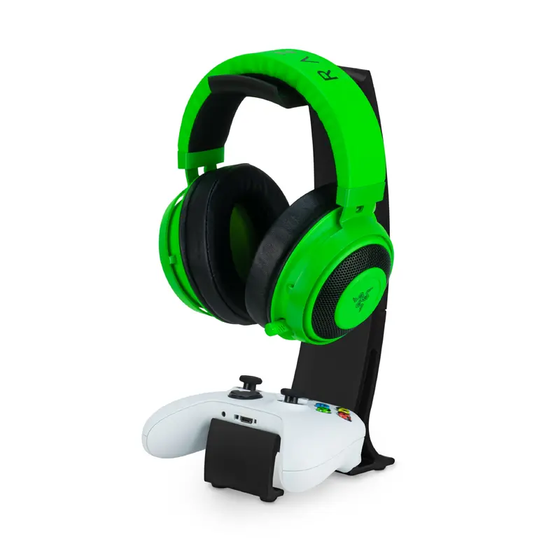 Headphone Stand & Game Controller Holder  Sleek Headset Hanger & Gamepad Stand for Xbox, PlayStation, Nintendo, Legacy, Retro & Mor