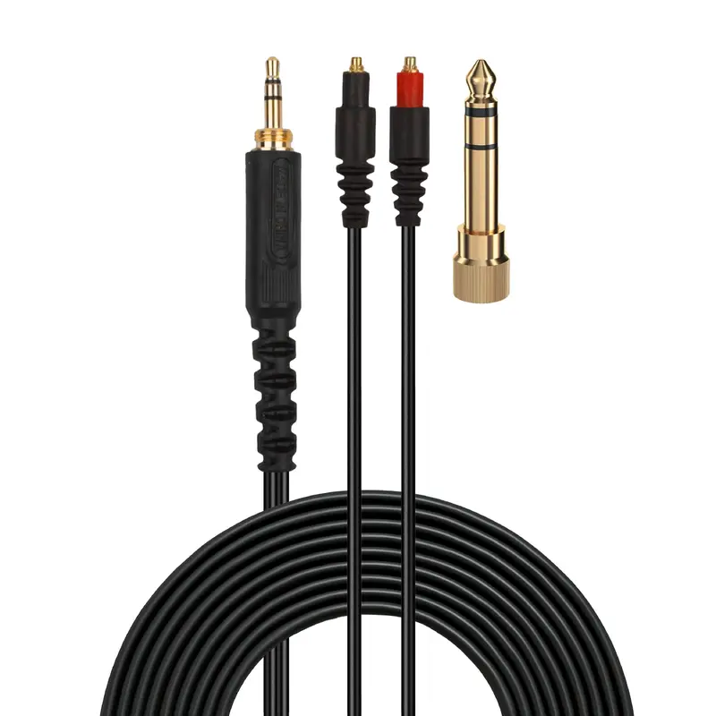 Replacement Audio Cable Compatible with Shure SRH1440, SRH1540, SRH1840 Headsets  MMCX to 3.5mm Gold-Plated Connectors with 6.5mm Adapter