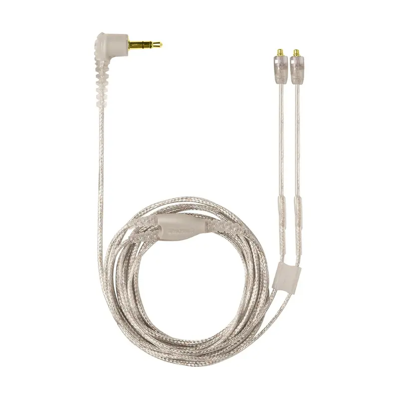 Replacement Cable for Shure SE215, SE315, SE425, SE535 & SE846 Earphones, Silver Clear Wire, 3.5mm With MMCX Connectors - 1.6M / 62